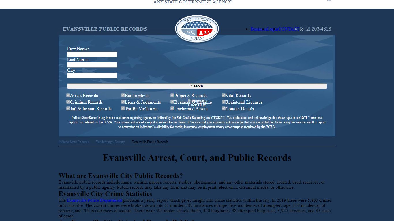 Evansville Arrest and Public Records | Indiana.StateRecords.org